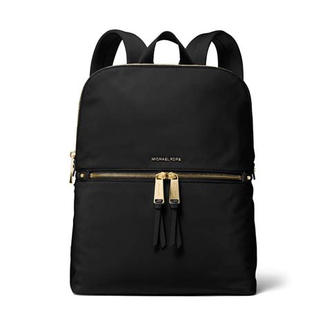 michael kors polly medium slim zip backpack - black